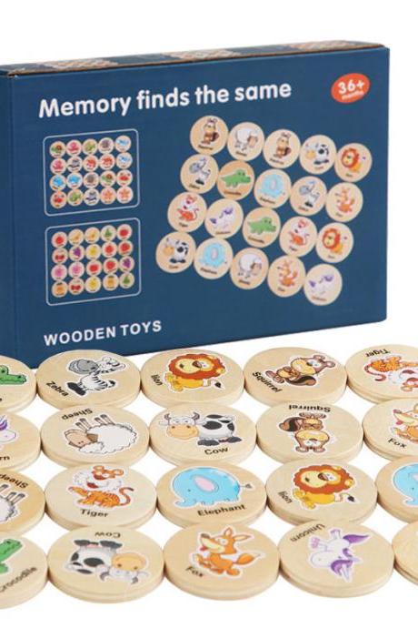 Find The Same Pattern Puzzle Game Kids Cartoon Animal Memory Chess Thinking Training Children Montessori Educational Wooden Toys