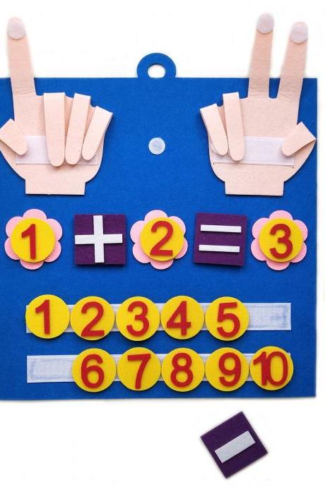Kid Montessori Toys Felt Finger Numbers Math Toy Children Counting Early Learning For Toddlers Intelligence Develop