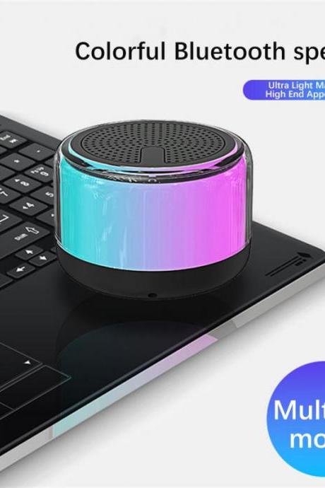Mini Colorful Light Speaker Bluetooth-compatible Portable Car Mounted Subwoofer Speaker Steel Cannon Sound System Speakers