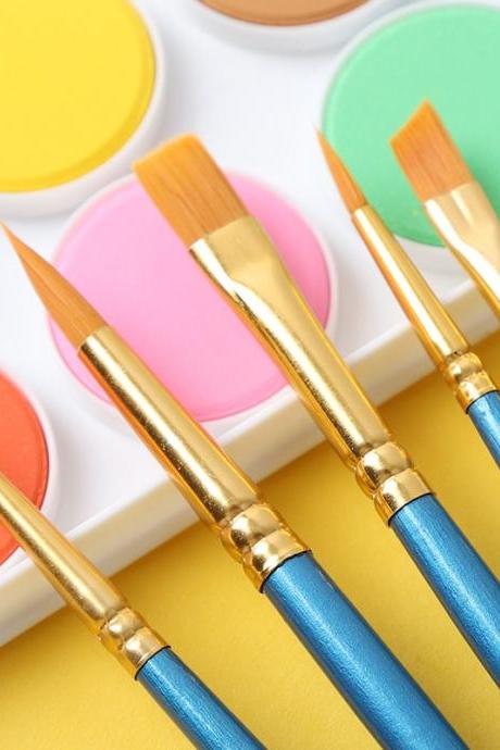 10pcs/set Muliple Sizes Paint Brushes Art Brush For Acrylic Oil Watercolor Artist Professional Painting Kits Random Color
