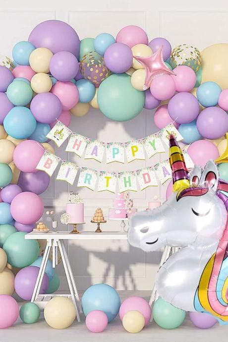 Colorful Rainbow Balloons Garland Arch Kit Wedding Unicorn Birthday Party Decor Kids Baby Shower Birthday Latex Balloons