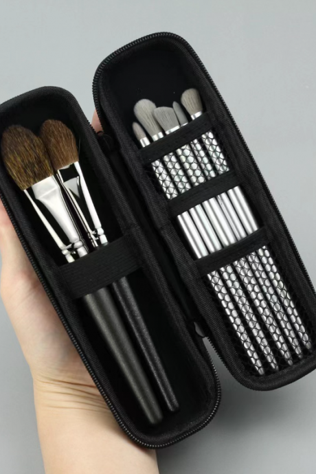 Female Makeup Brush Case, Lipstick Door Cosmetic Pen Organizer Case Zipper Long Strip