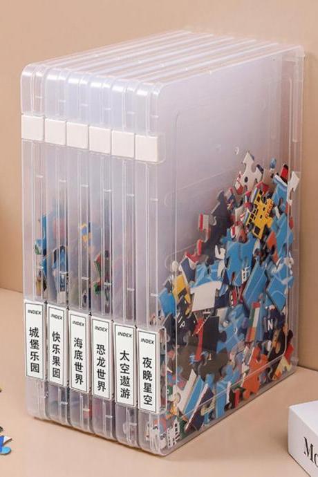 Puzzle Storage Box Useful High Capacity Portable Clear Space-saving Toy Sorting Box For Home