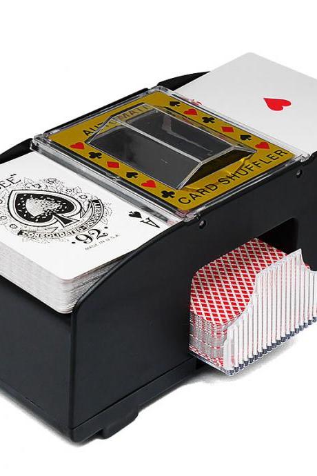 Automatic Poker Card Mixer Electric 6 Decks Battery Operated Card Mixing Machine For Casino Poker Rummy And Skat Black