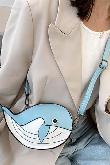 Cute Small Whale Women&amp;amp;amp;#039;s Shoulder Bag Lovely Animal Shaped Phone Purse Crossbody Bags Lady Designer Pu Leather Bags For