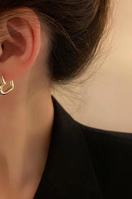 925 Sterling Silver Heart Earrings Charming Fashion Peplum Earrings Party Gift For Women's Fine Jewelry Accessories