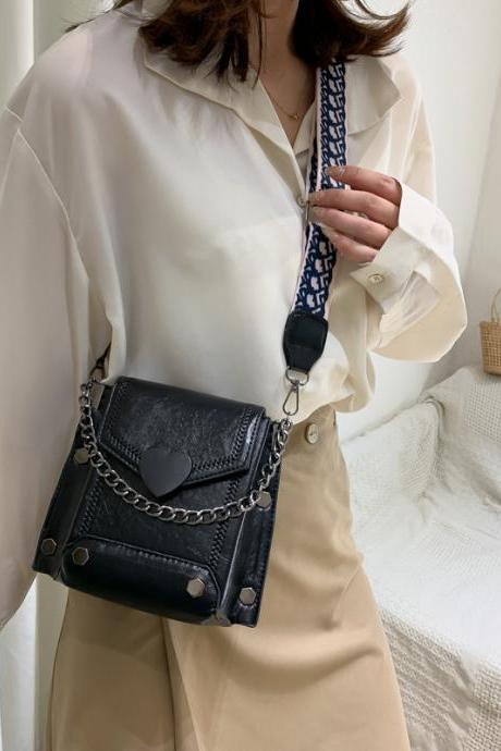 Women&amp;#039;s Handbag Pu Leather Quality Messenger Crossbody Bag Retro Heart-shaped Lock Women&amp;#039;s Bag Shoulder Bag