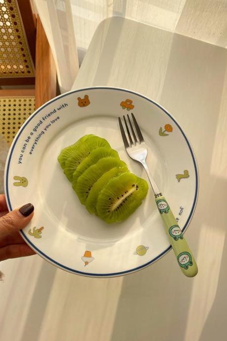 Korean Cartoon Ceramic Plate Rabbit Bread Plate Dessert Plates