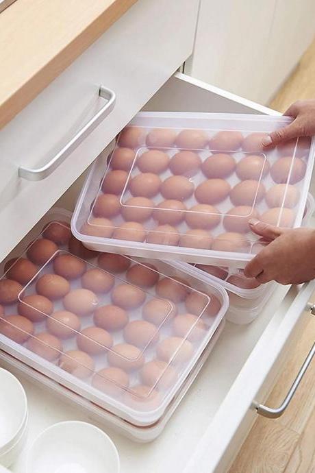 1pc- Simple Egg Carton 30 Compartment Refrigerator Storage Box