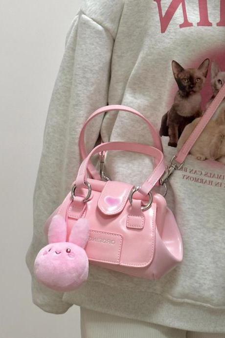 Pink Crossbody Bags For Women Luxury Designer Long Strap Cute Handbag Trend 2023 Vintage Small Shoulder Bag For Girls