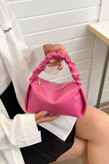Women's Pillow Shoulder Bag Luxury Designer Mini Square Bag Hobo Bucket Handbag Pu Leather Pink Small Lipstick Purse Summer 2023
