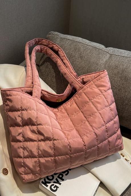 Fashion Shoulder Bag Quilted Autumn Winter Ladies Handbags Rhombus Pattern Shopper Bag Women Solid For Daily Holiday