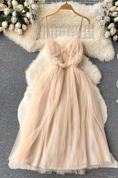 Cute Halter Dress, Fairy Party Dress, Sweet Casual Dress,tulle Princess Dress