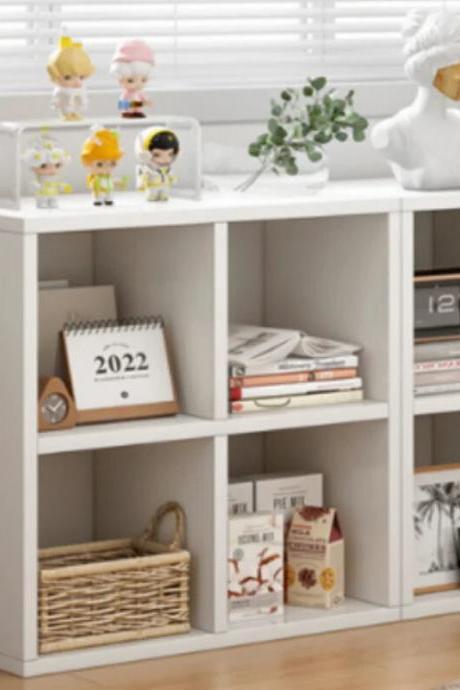 Home Living Room Short Storage Small Lattice Cabinet Storage Layered Bookshelf