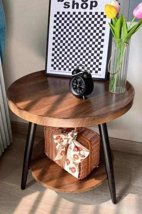 Nordic Simple Small Coffee Table Modern Round Double Side Table Removable Small Round Table Apartment Living Room Sofa Side Tabl