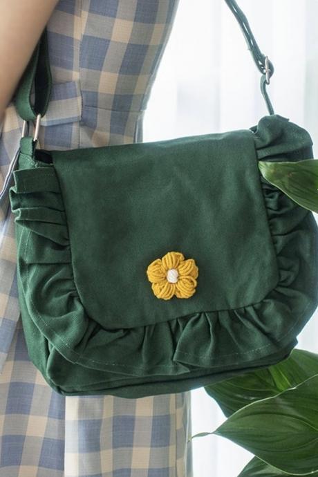 Floral Crossbody Bag, Schoolgirl Shoulder Bag,cute Shoulder Bag