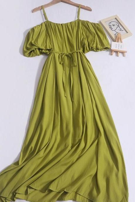 Green Tulle Off Shoulder Dress Fashion Dress