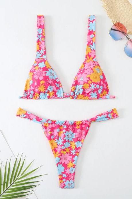 Womens Floral Print Bikini Set Swimwear Summer Beachwear