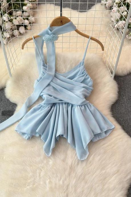 strapless open back dress Pastel Petals Floral Midi Dress Small