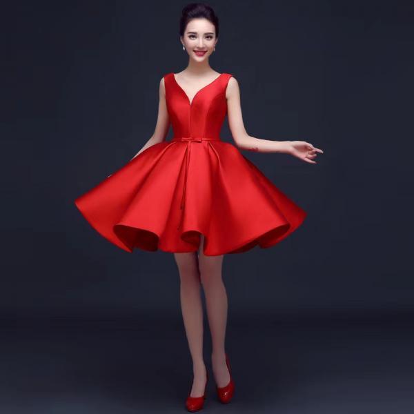 Red Short Women's Dress S130
