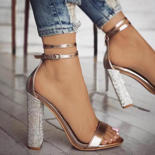 Women Ankle Strap Chunky Heels Sandals on Luulla