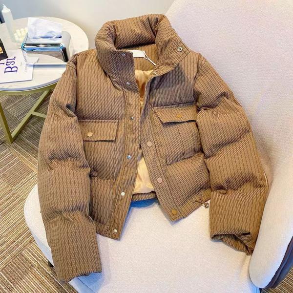 Brown padded coat, padded coat, new style, baggy short bread coat