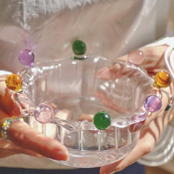 Crown Bowl Salad Bowl Cute Bowl Fruit Plate Dish Glass Bowl Snack Candy Cake Bowl Ice Cream Cup Fruit Bowl