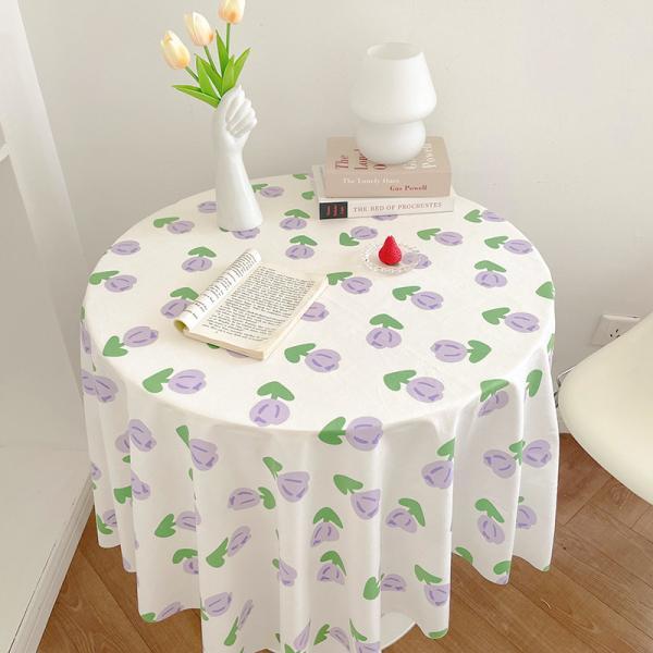 Ins Fresh Tablecloth Cute Tulip Bedroom Desk Cloth Korean Style Photography Background Cloth Home Decor 