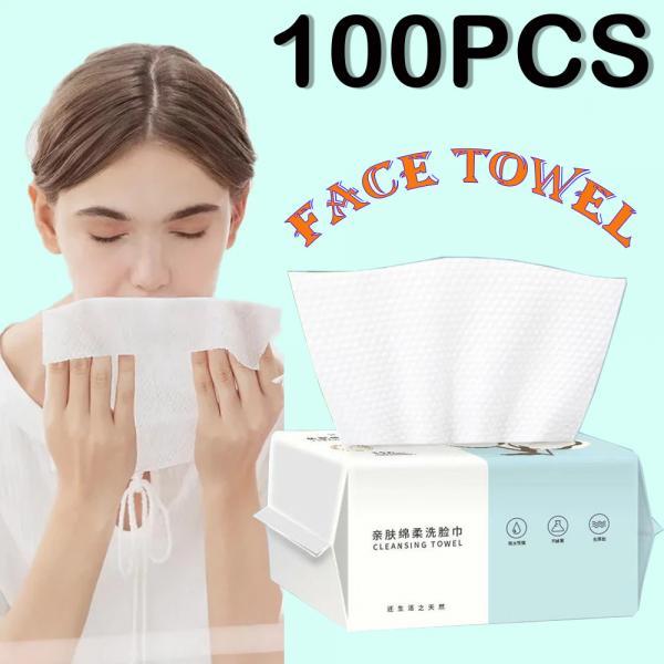 100PCS Pearl Pattern Disposable Face Towel 100%Cotton Tissue Soft Facial Cleansing Reusable Wet And Dry Makeup Non Woven Towel
