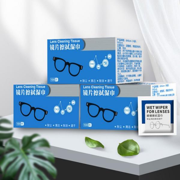 100pcs/box Glasses Cleaner Wet Wipes Disposable Anti Fog Misting Dust Remover Cleaning Lens Sunglasses Phone Screen Computer