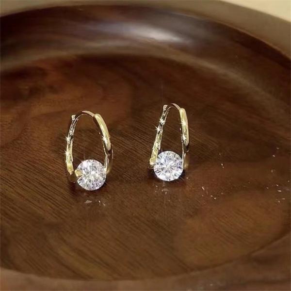 Simple Single Zirconia Earrings for Women Girls Korea Style Delicate Chic Jewelry Earings 