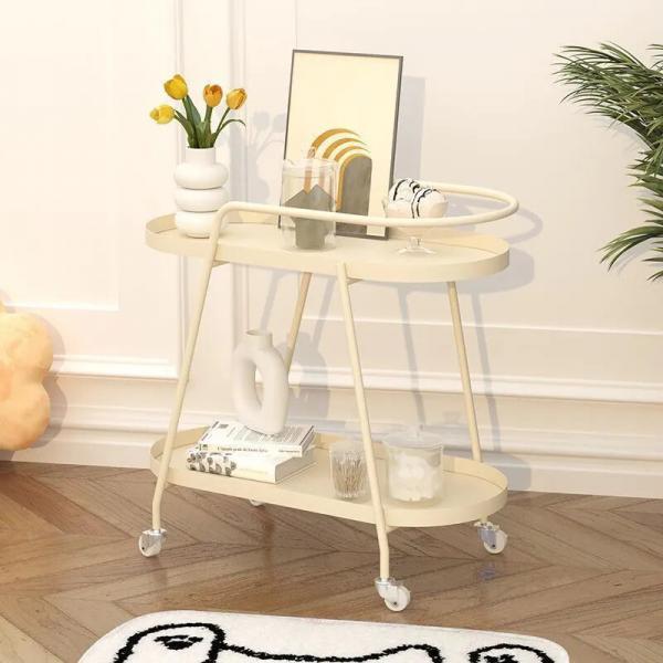 Sofa Side Table Ins Cream Wind Household Movable Small Tea Table Living Room Small Family Bedside Table with Wheel Corner Table