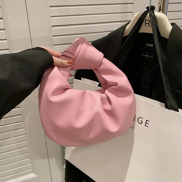 Small Bags For Womens New Fashion Knot Handbags Korean Version Pleated Cloud Bags Pu Tote Bags Mini Messenger Bags