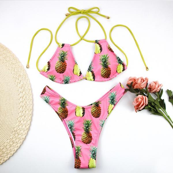 Women Pineapple Swim Dress, Sexy Pineapple Print Swimsuit, Pineapple swimwear,Pineapple Bikini