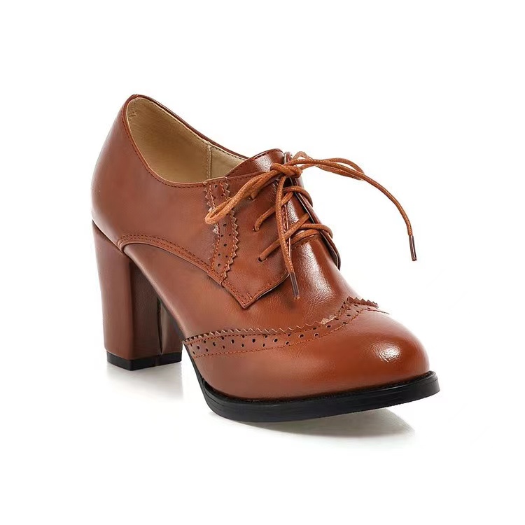 Lace-up Chunky Oxford Pumps Women Shoes on Luulla