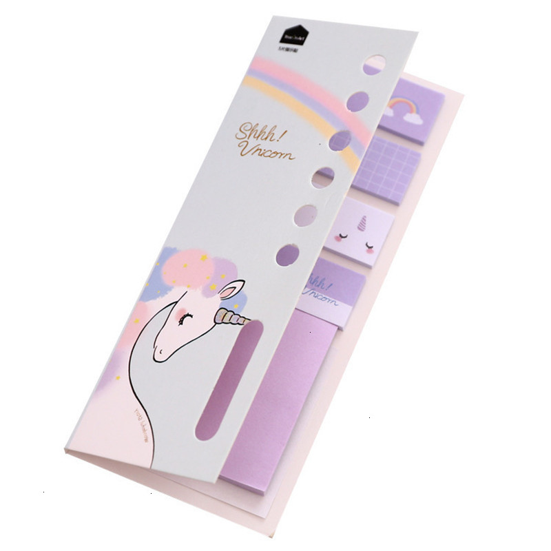Creative Cartoon Memo Pad Kawaii Unicorn Sticky Notes Cute Adhesive ...
