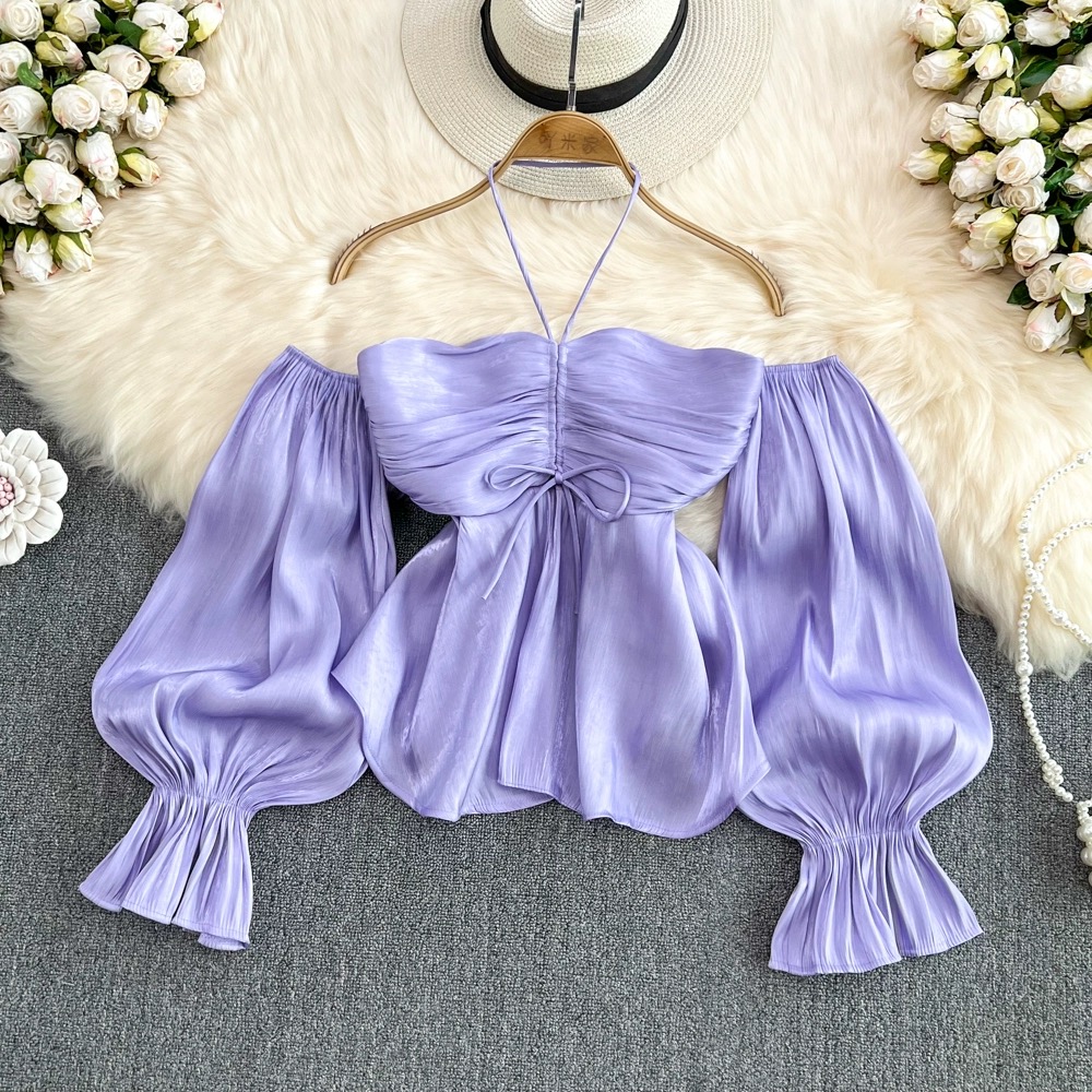 Off-Shoulder Halter Neck Blouse