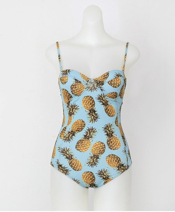 Women’s One-Piece Swimsuit - Pineapple Paradise - Canopy Mint main image 1