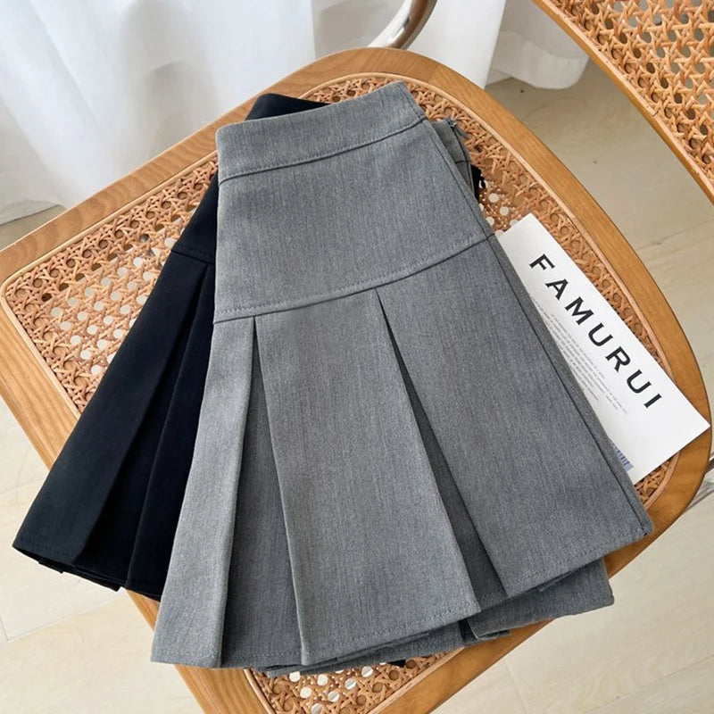 High Waisted Pleated Mini Skirt