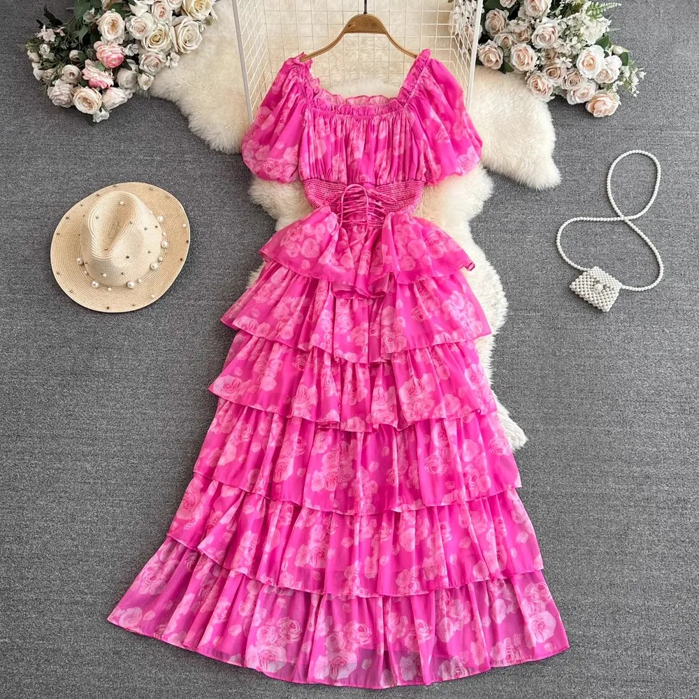 Burra Off Shoulder Knot Cutout Maxi Dress - Pink main image 1