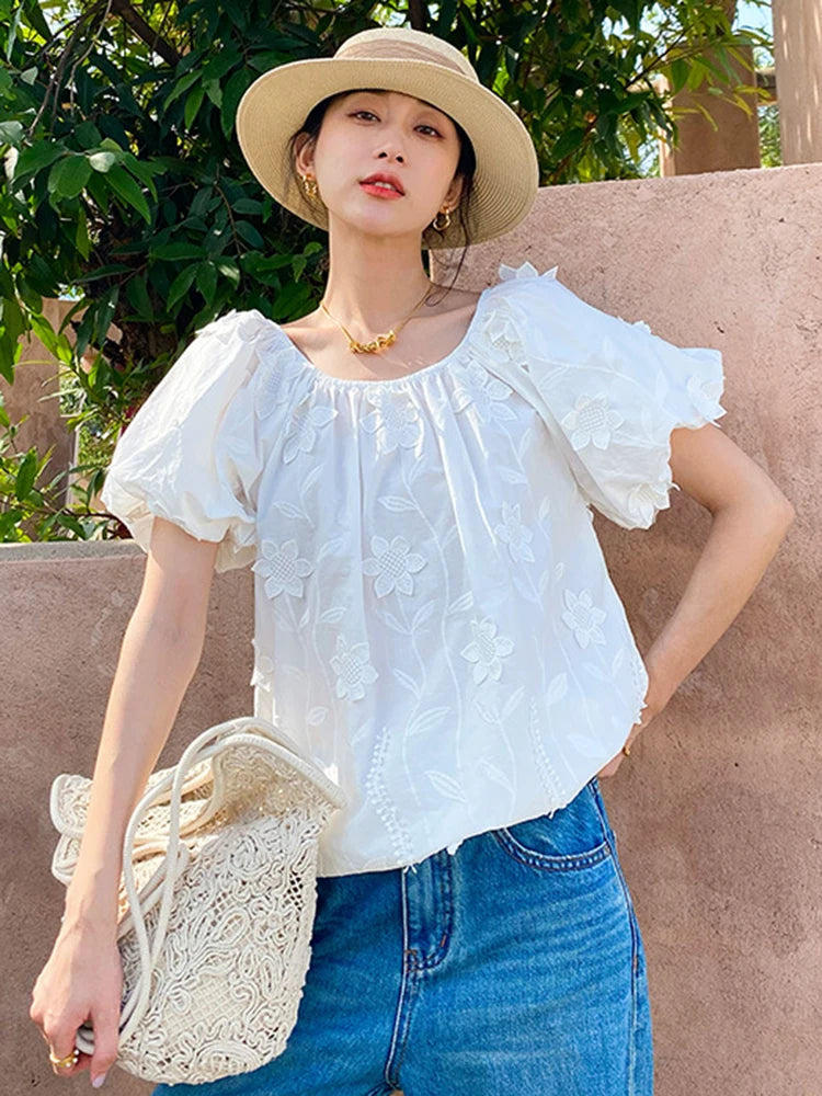 Boho embroidered top