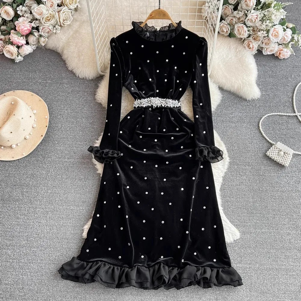 black sparkle maxi dress Genevieve Women Elegant Flower Floral Size:EU 38 New Arrivals - US