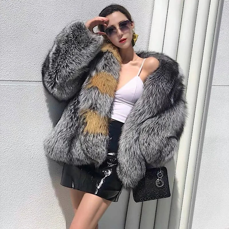 Ladies Luxury Faux Fur Winter Coat main image 1