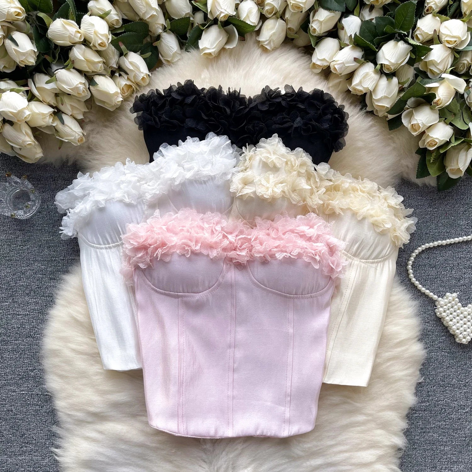 Adorable Strapless Women Corset Top