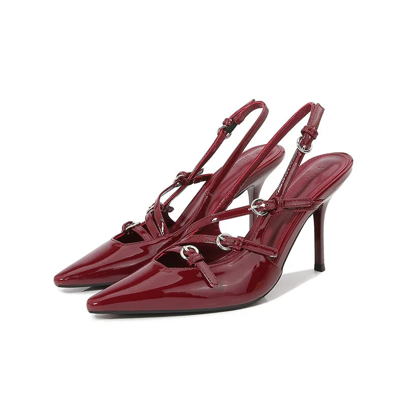 strappy high heel pumps