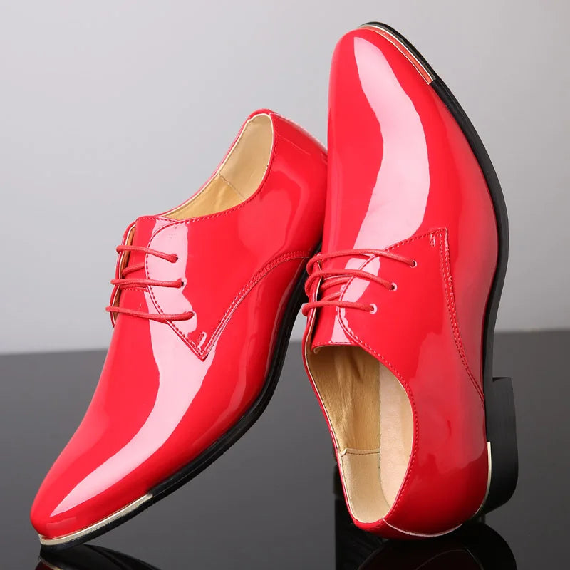 Stylish Red Patent Leather Mens Dress Shoes on Luulla