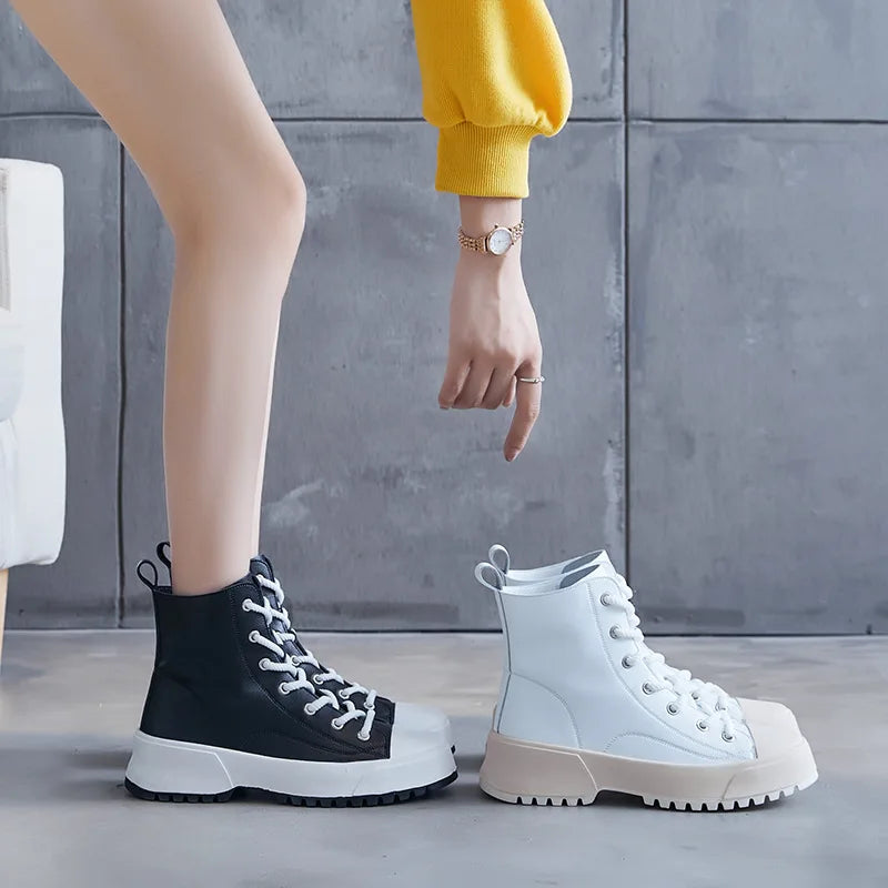 Stylish Womens High-top Platform Sneakers Boots on Luulla