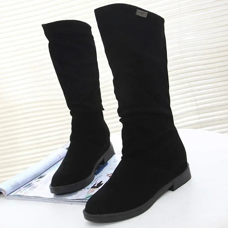 Red Mid-Calf Boots