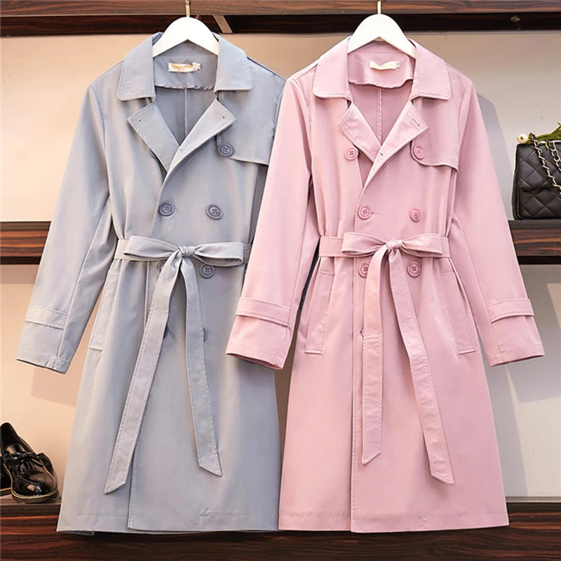 Double-Breasted Belted Trench Coat main image 0
