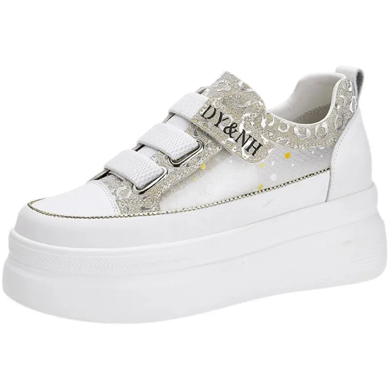 Beast Fashion Glitter Lace-Up Studded Platform Sneakers main image 0